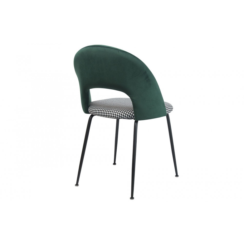 Dining chair Toby, dark green/ black and white,  H79x52x44cm, seat height 47cm