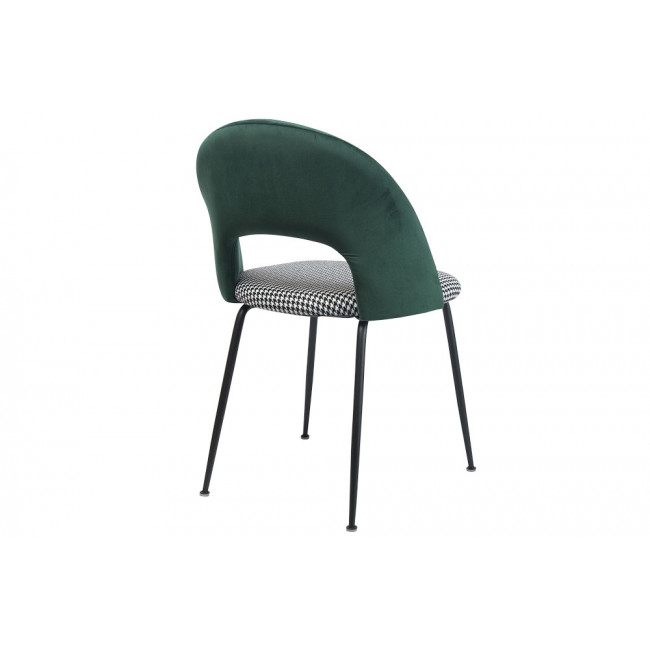 Pietų kėdė TOBY, tamsiai žalios/juosdos ir baltos sp.