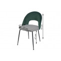 Dining chair Toby, dark green/ black and white,  H79x52x44cm, seat height 47cm