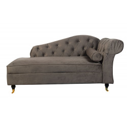 Sofa  CHESTERFIELD R, tamsiai pilkos sp.,164x70x83cm, sėdimosios vietos aukštis 42cm