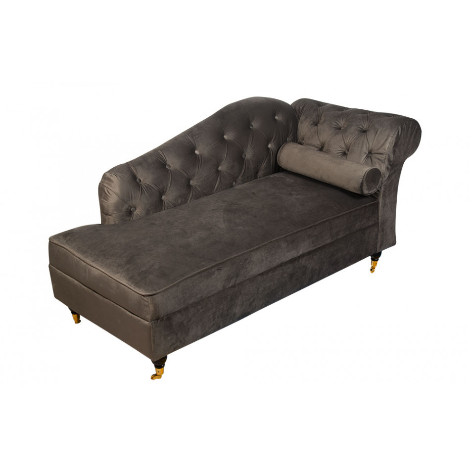 Sofa  CHESTERFIELD R, tamsiai pilkos sp.,164x70x83cm, sėdimosios vietos aukštis 42cm