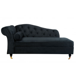 Sofa  CHESTERFIELD L, juodos sp., 164x70x83cm, sėdimosios vietos aukštis 42cm