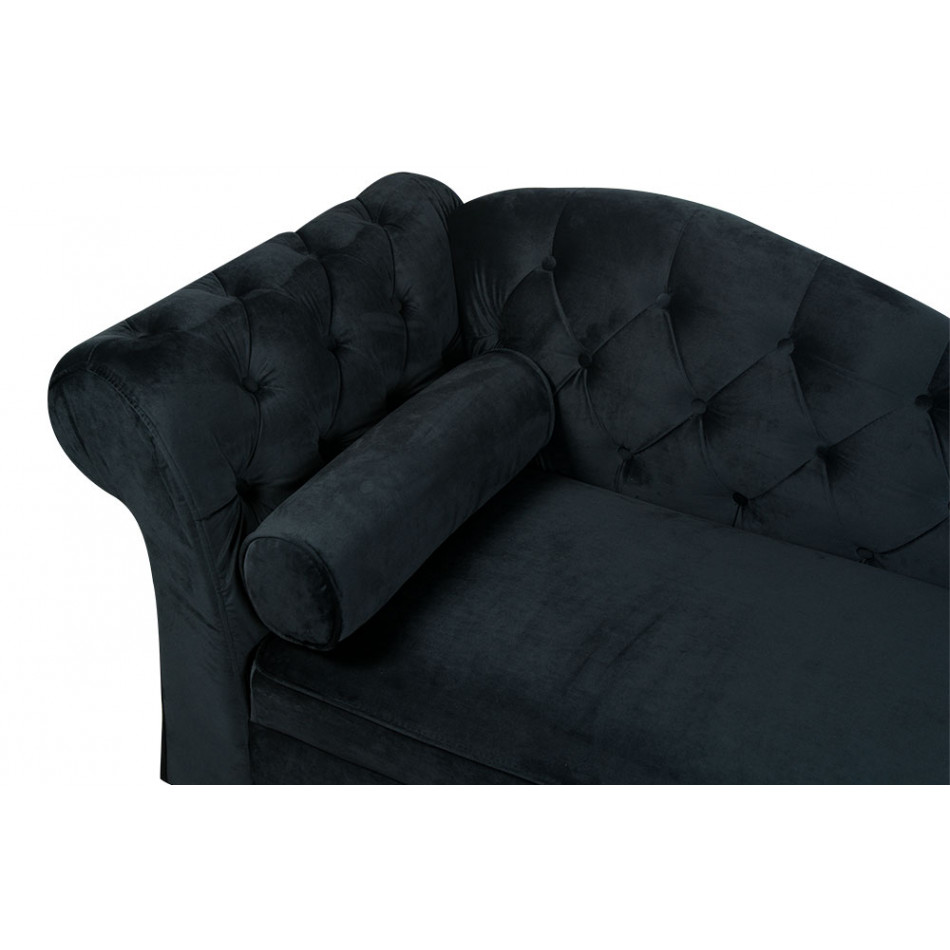 Lounge chair Chesterfield L, black, 164x70x83cm, seat height 42cm