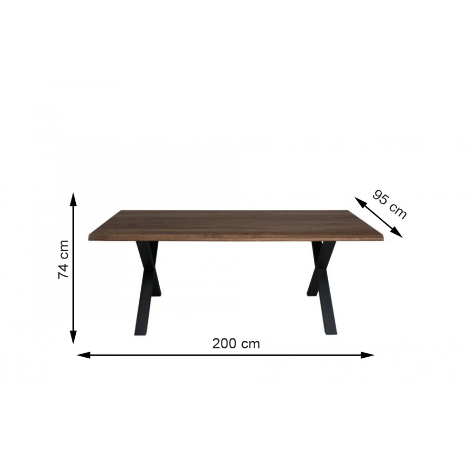 Dining table Venice, oak wood, 200x95cm H74cm