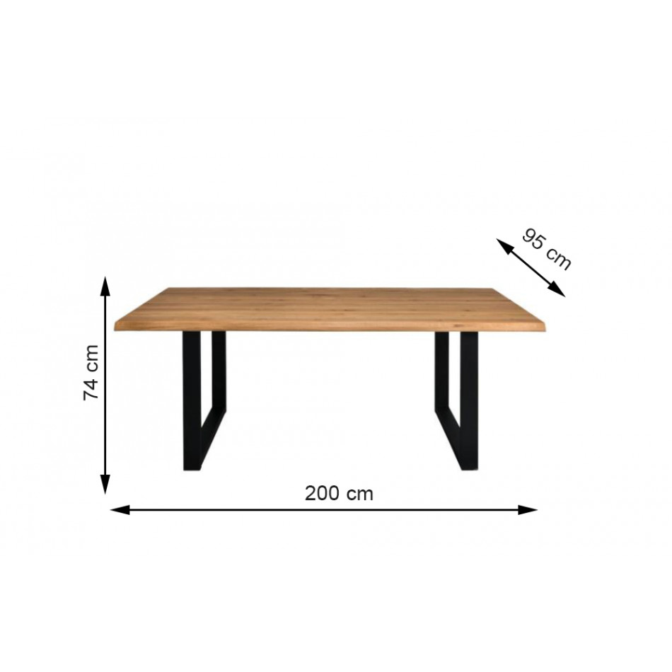Dining table Florance, oak wood, 200x95cm H74cm