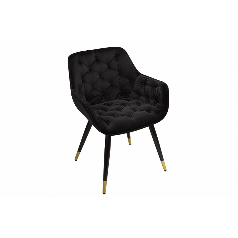 Chair Sarebourg, black colour, H-80x60x60cm, seat height 45cm