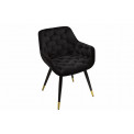 Chair Sarebourg, black colour, H-80x60x60cm, seat height 45cm