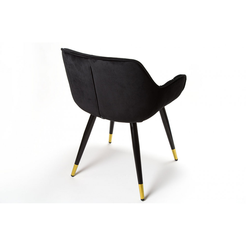 Chair Sarebourg, black colour, H-80x60x60cm, seat height 45cm