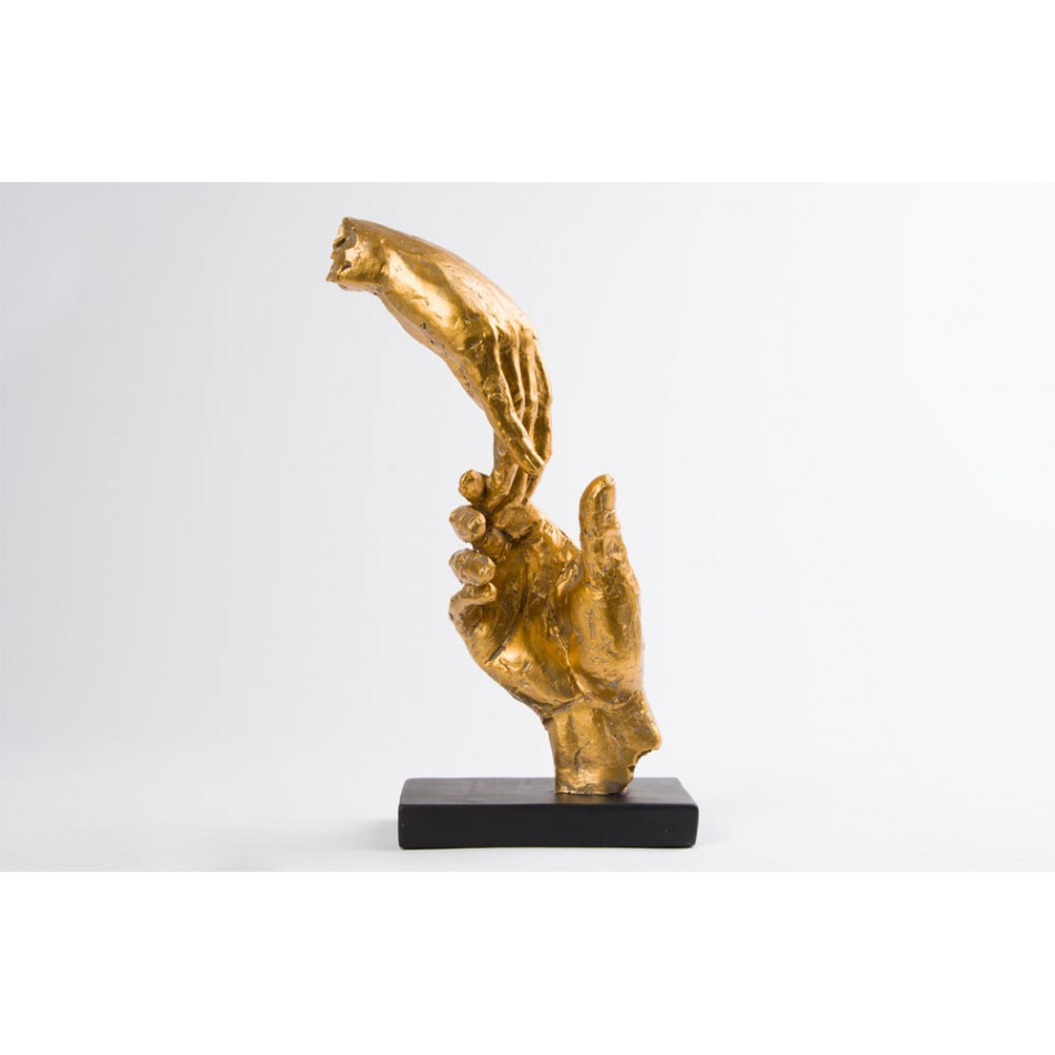 Skulptūra TWO HANDS, auksinės/juodos sp., 29x13.5x8cm