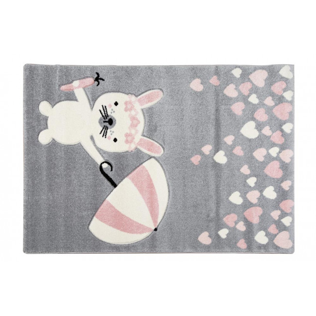 Kids carpet Amigo, grey/pink, 120x170cm