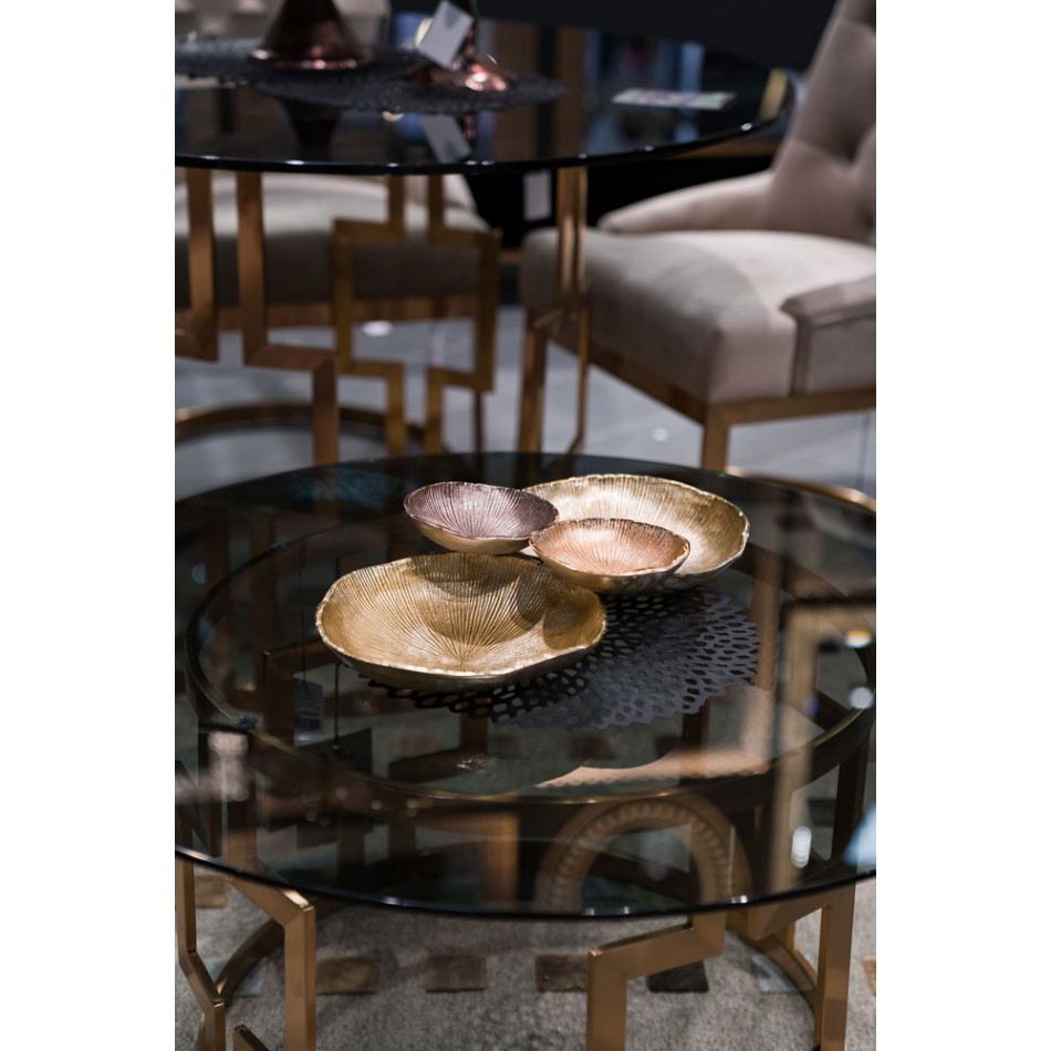 Coffee table Moro, smoked glass D90x44.5cm