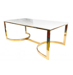 Coffee table Alba, stainless steel/artificial marble , 122x63.5x47cm