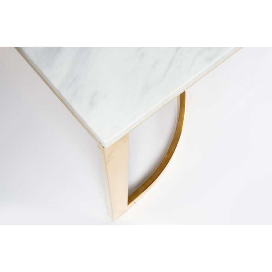 Kavos staliukas ALBA, marmuro imitacija/nerūdijantis plienas, 122x63.5x47 cm