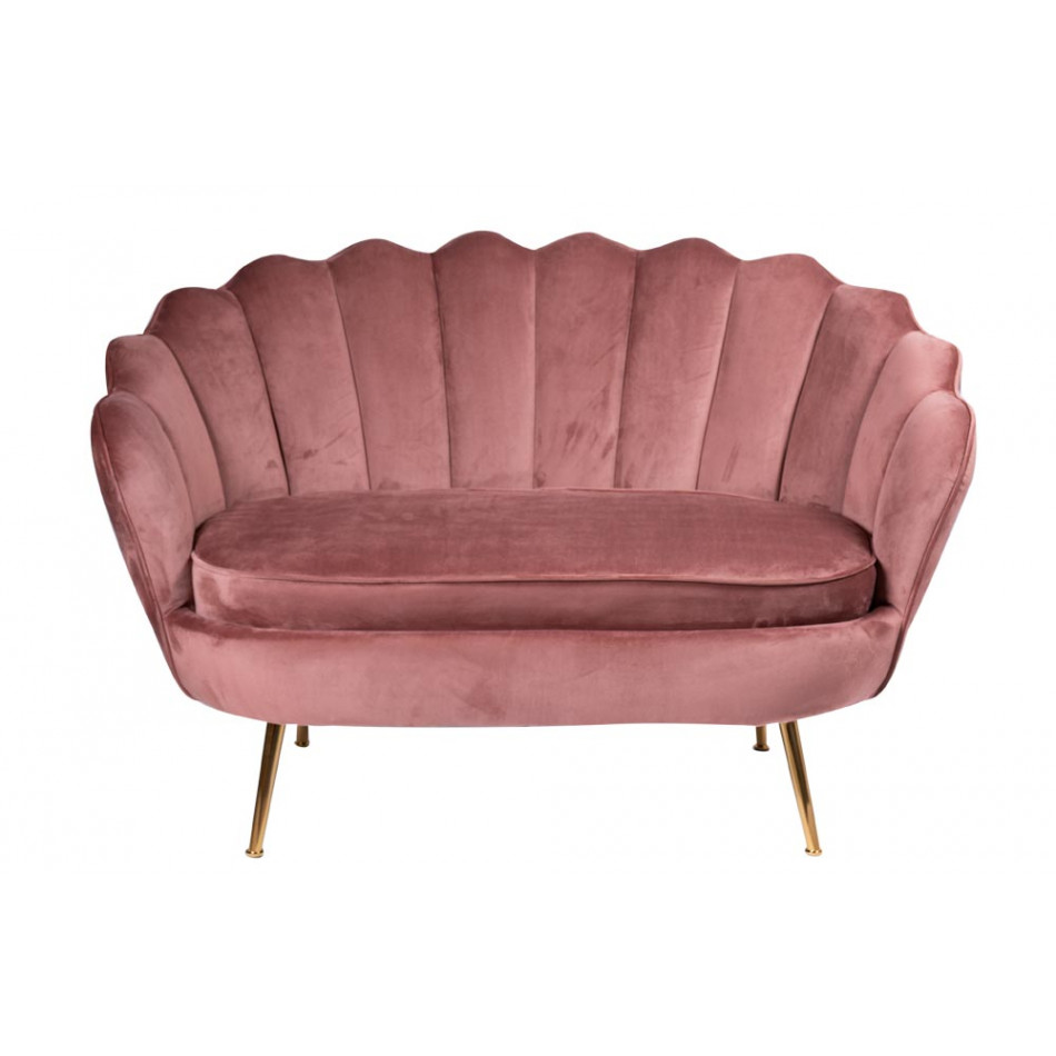 Doubble armchair Shell, old-pink, H85x129x85cm, seat height 43cm