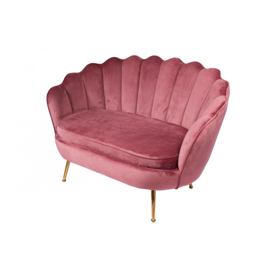 Doubble armchair Shell, old-pink, H85x129x85cm, seat height 43cm