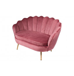 Doubble armchair Shell, old-pink, H85x129x85cm, seat height 43cm