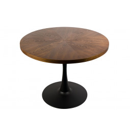 Pietų stalas TORRINO, riešutmedžio mediena, D100x76x76cm