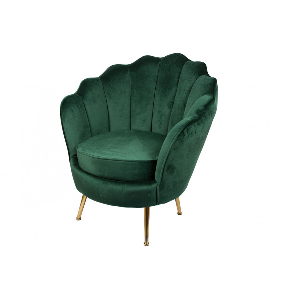 Armchair Shell, dark green,H85x80x75cm, seat height 43cm