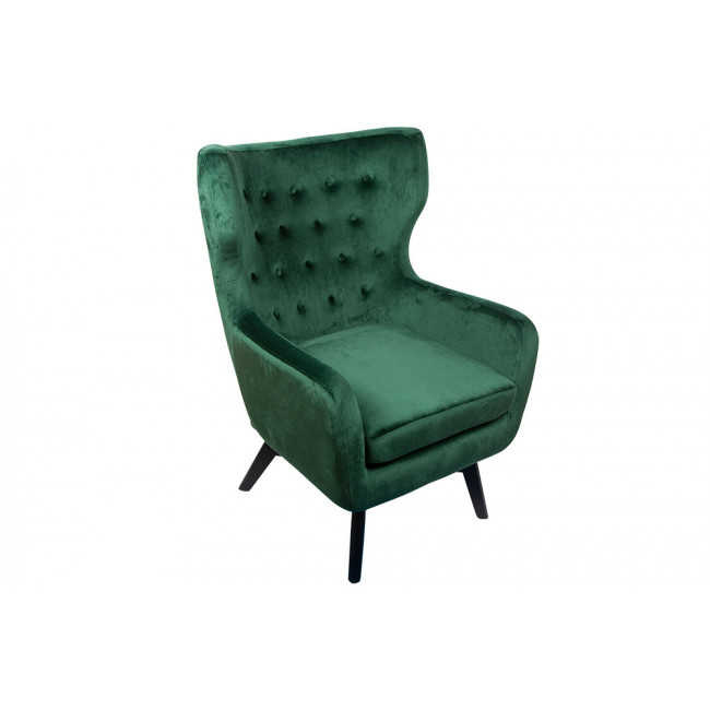 Fotelis DUNKEL, tamsiai žalios sp., H103x76x80cm, sėdimosios dalies aukštis 50cm
