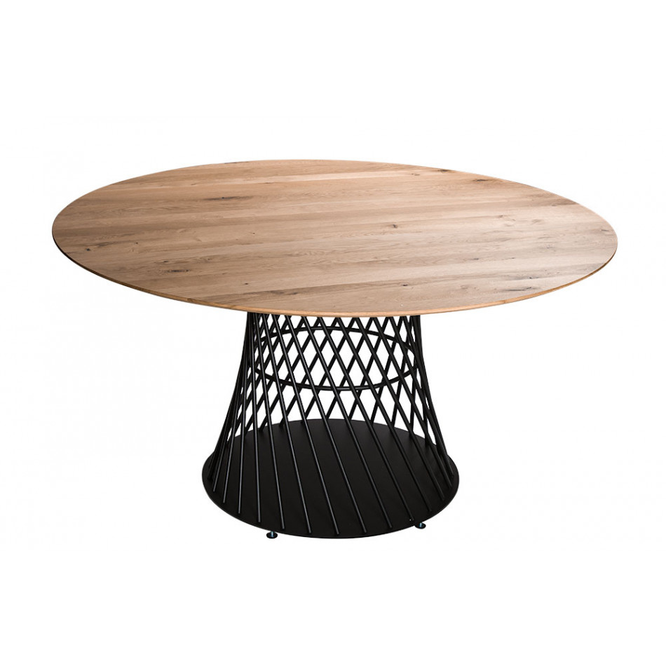 Dining table Marea, oak wood, D140cm, H75cm