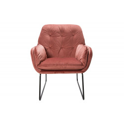 Armchair Aspena, pink colour, H87x75x88cm, seat height 45cm