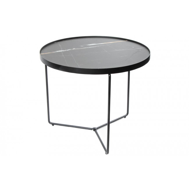 Coffee table Soliera M, D60cm, H50cm, metal/glass