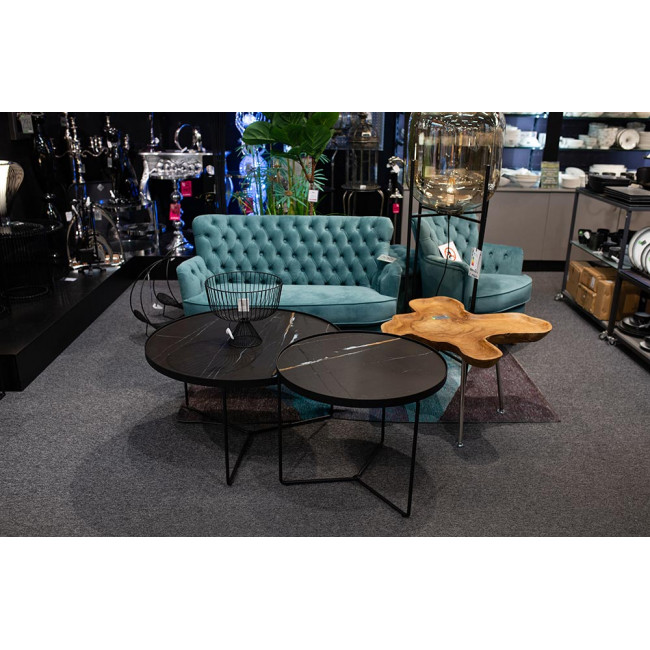 Coffee table Soliera M, D60cm, H50cm, metal/glass