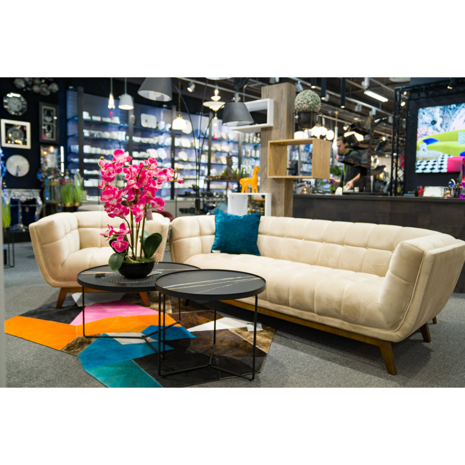 Coffee table Soliera M, D60cm, H50cm, metal/glass