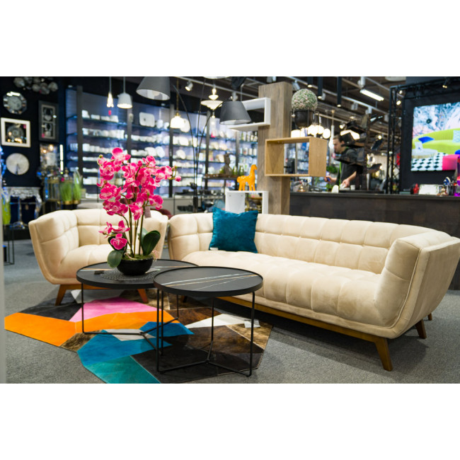 Coffee table Soliera M, D60cm, H50cm, metal/glass