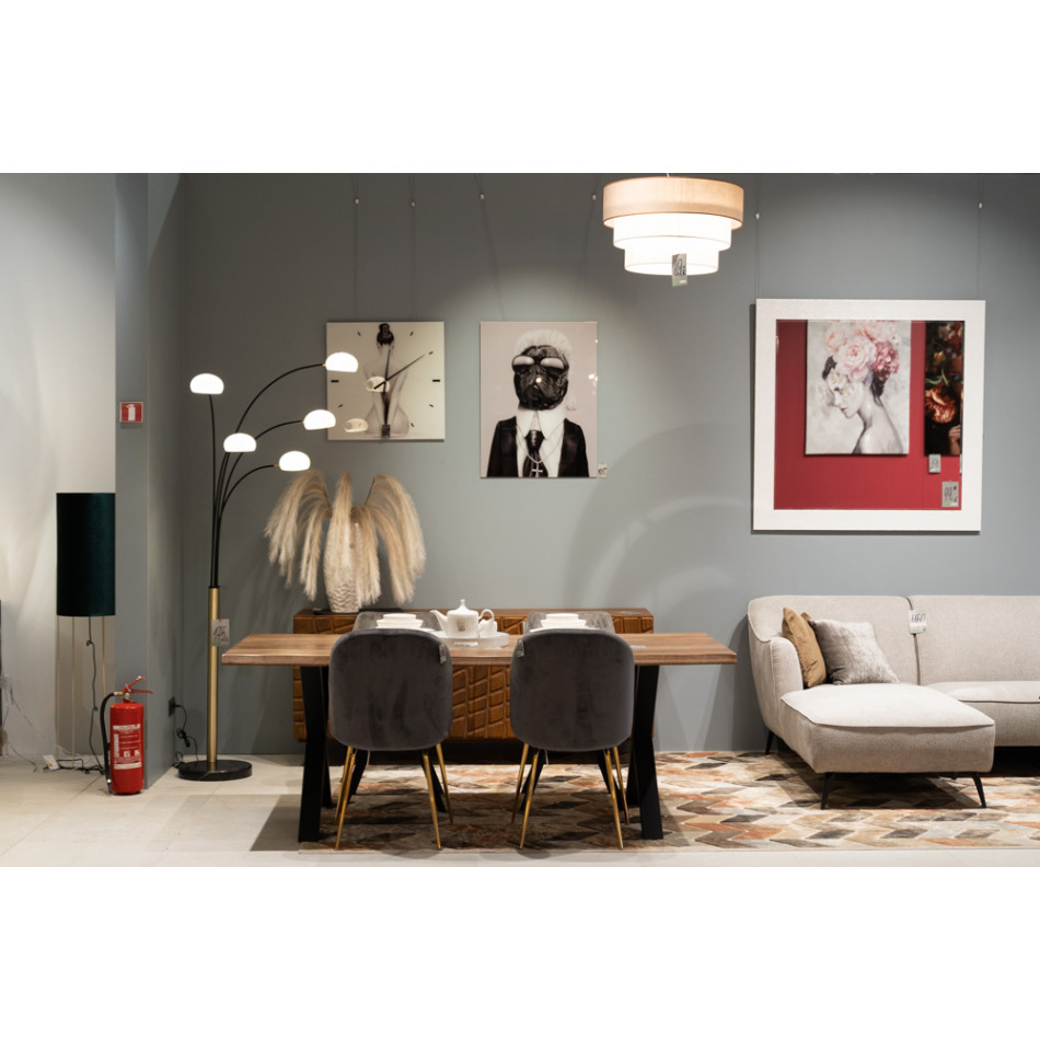 Обеденный стул Troja, серый, бархат, 58x46x88cm, высота сиденья 47cm