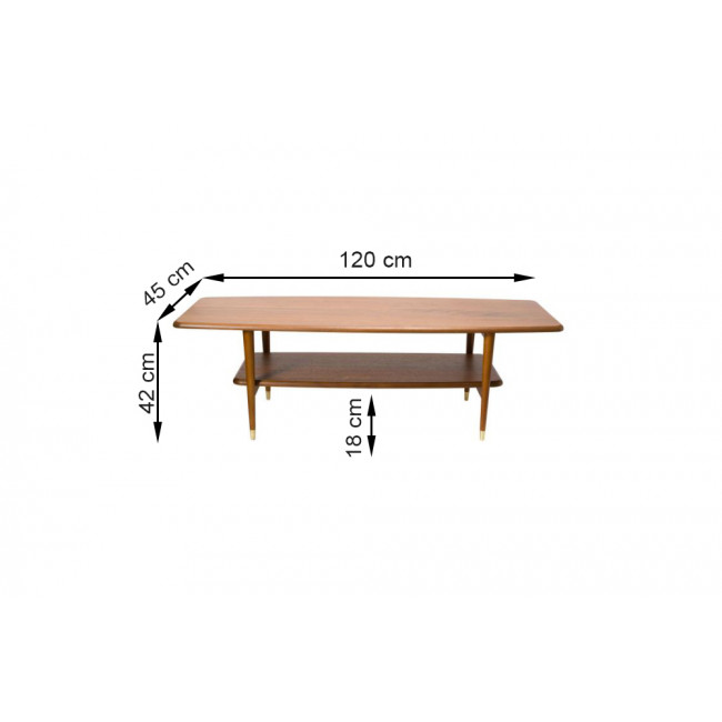 Coffee table Wally, walnut wood veneer, 120x45x42cm