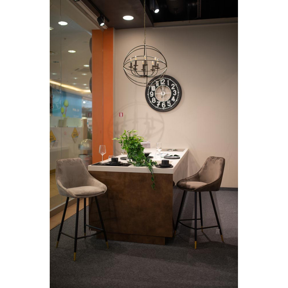 Bar stool Solero, coffee color, H-98x54x54cm, seat H-68cm