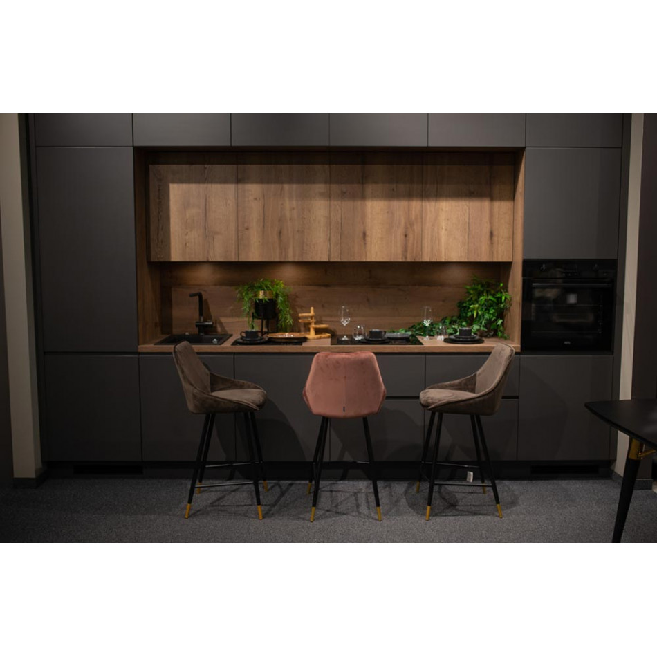 Bar stool Solero, coffee color, H-98x54x54cm, seat H-68cm