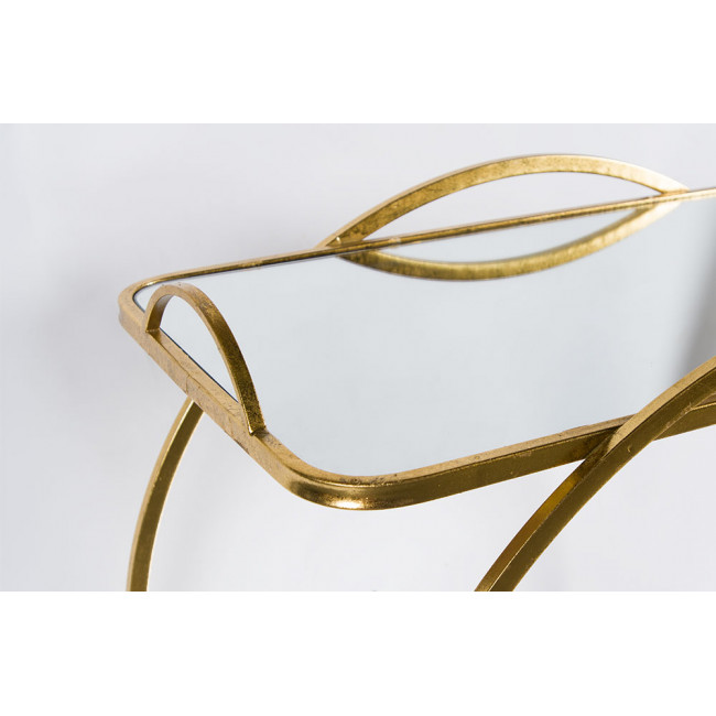 Bar table on wheels Bogajo, golden, 71.5x39x72.5cm