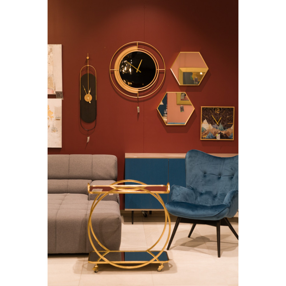 Bar table on wheels Bogajo, golden, 71.5x39x72.5cm