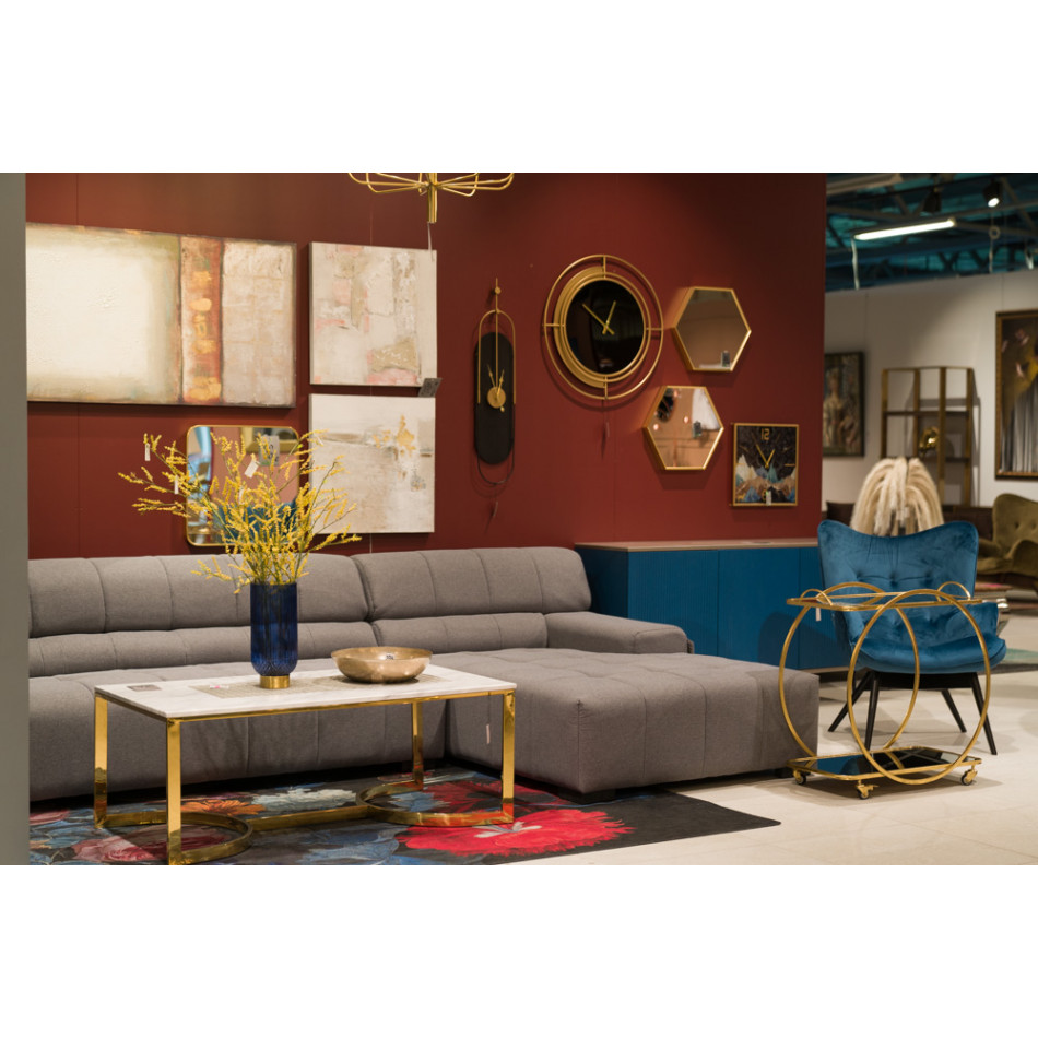 Bar table on wheels Bogajo, golden, 71.5x39x72.5cm