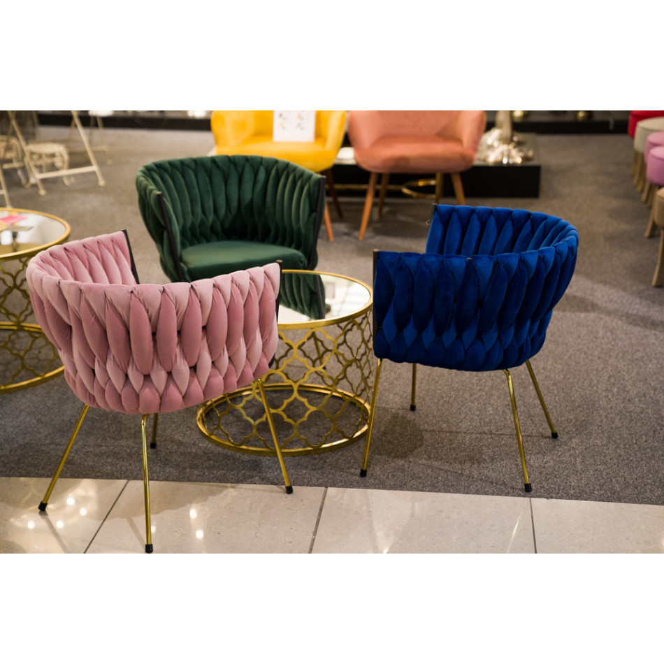 Accent chair Okene, pink, 60x50x74cm, seat height 46cm