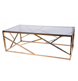 Coffee table Eisen, toned glass/rosegold, 120x60x40cm