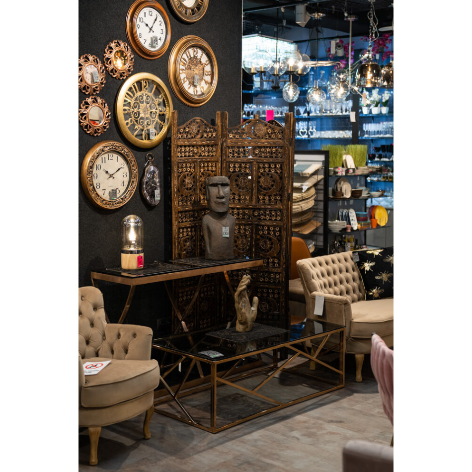 Журнальный столик Eisen, тонированное стекло / розовое золото, 120x60x40см