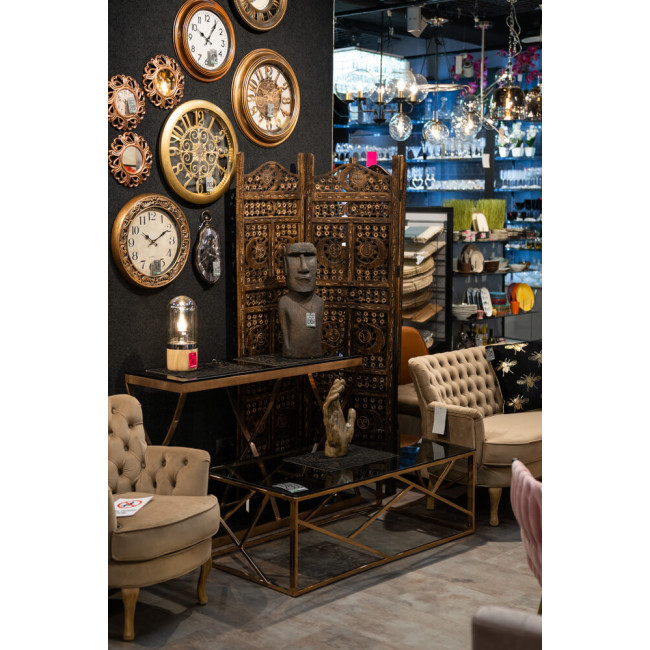 Журнальный столик Eisen, тонированное стекло / розовое золото, 120x60x40см