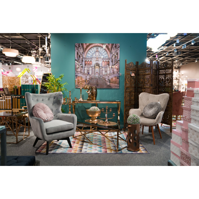 Журнальный столик Eisen, тонированное стекло / розовое золото, 120x60x40см