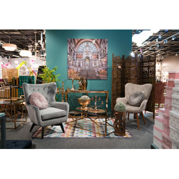 Журнальный столик Eisen, тонированное стекло / розовое золото, 120x60x40см