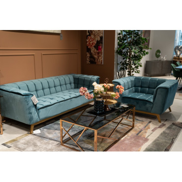 Журнальный столик Eisen, тонированное стекло / розовое золото, 120x60x40см