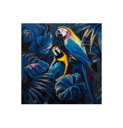 Acrilic painting Two parrots, 100x100cm