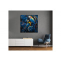 Acrilic painting Two parrots, 100x100cm