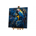 Acrilic painting Two parrots, 100x100cm