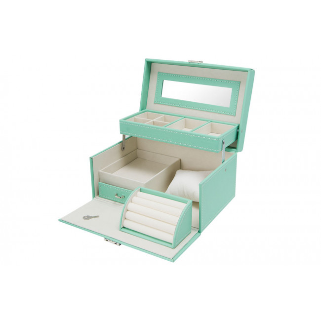 Jewellery box Hamma, green/white, 25x17x13cm