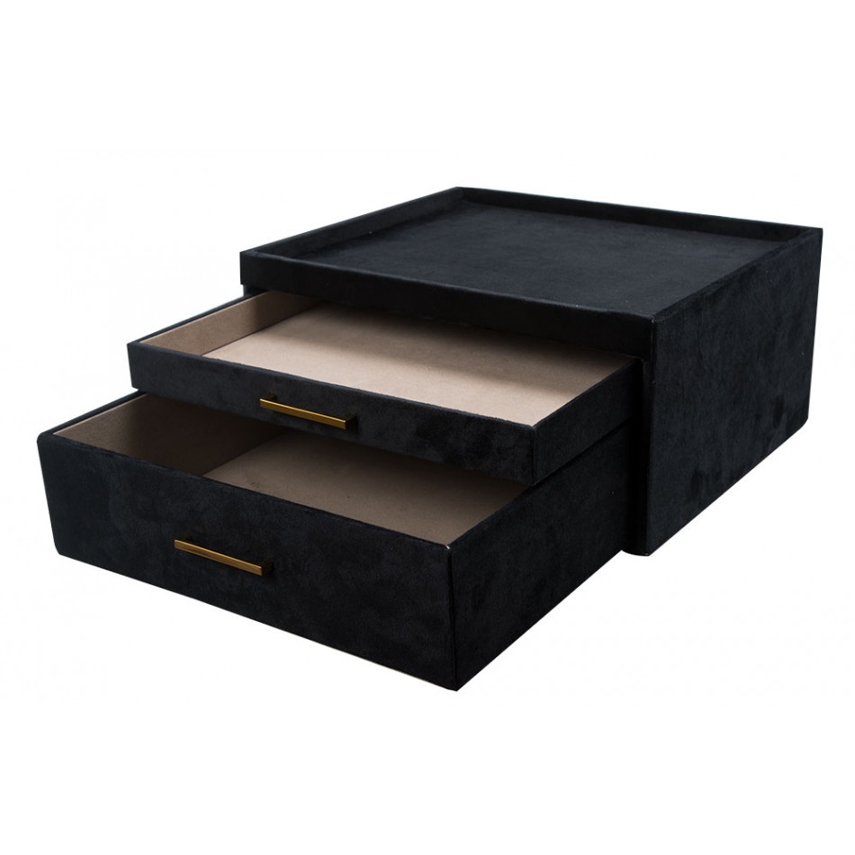 Jewellery box Taberno, black/light gray, 32x27x15.5cn