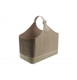 Magazine bag Trianda L, taupe velvet, 40x24x34cm