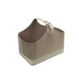 Magazine bag Trianda S, taupe velvet, 31x20x26cm